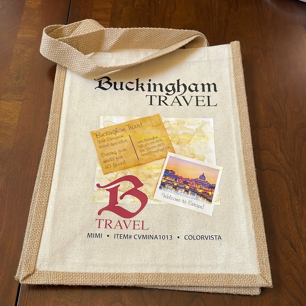 “B” Buckingham travel tote bag new